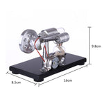 γ-Type Single Cylinder Stirling Engine Sterling Generator with LED Lights with Voltage Digital Display Meter Science Toy - stirlingkit