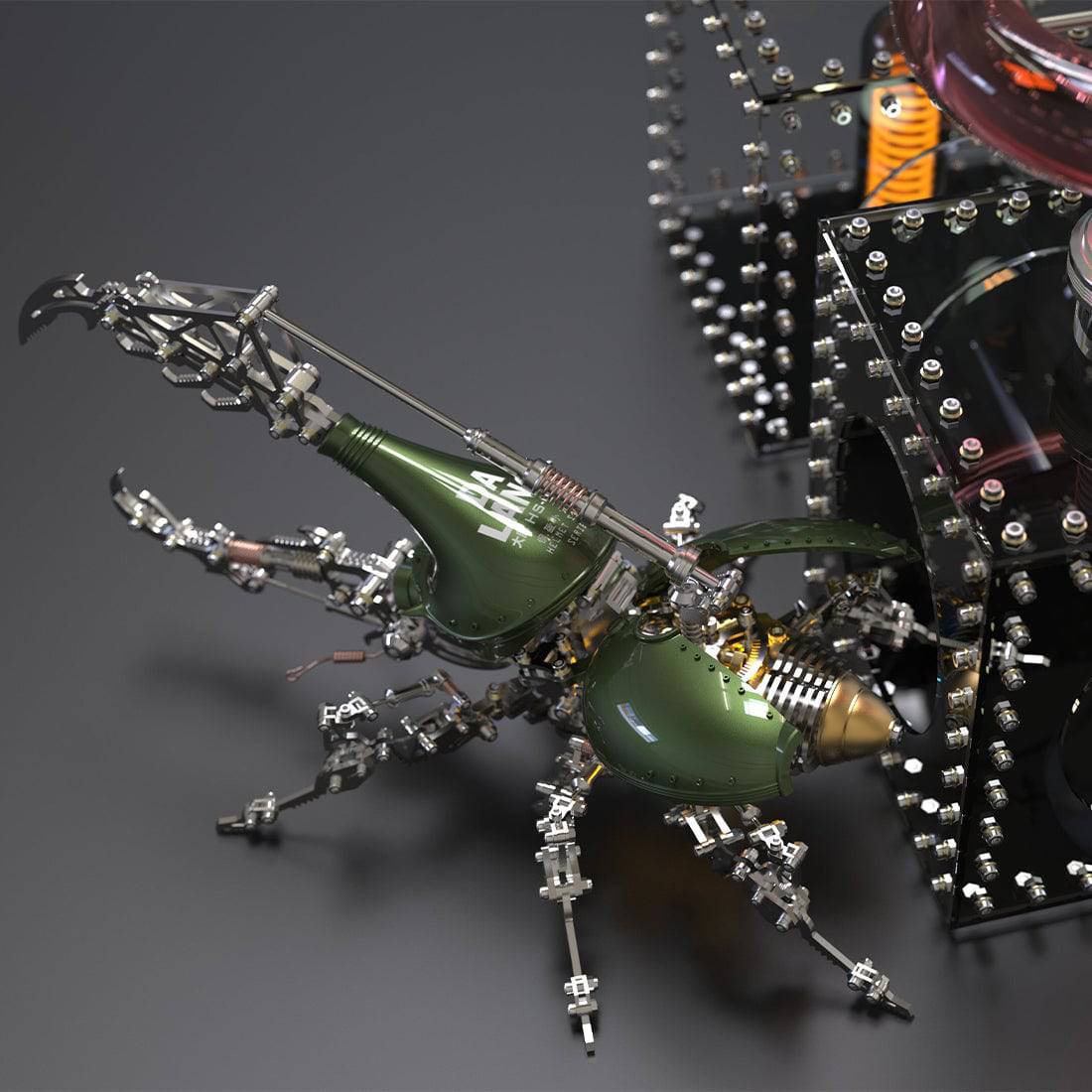 Adavanced 1014PCS+ Mechanical Green Dynastes Beetle 3D Metal DIY Assembly Kits Toys - stirlingkit