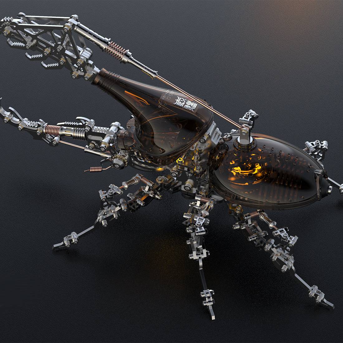 Adavanced 1014PCS+ Mechanical Green Dynastes Beetle 3D Metal DIY Assembly Kits Toys - stirlingkit