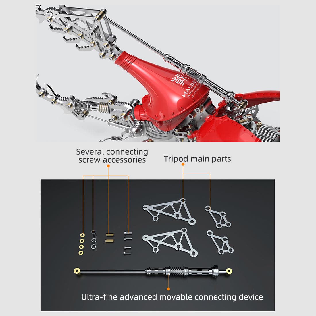 Adavanced 1014PCS+ Mechanical Green Dynastes Beetle 3D Metal DIY Assembly Kits Toys - stirlingkit