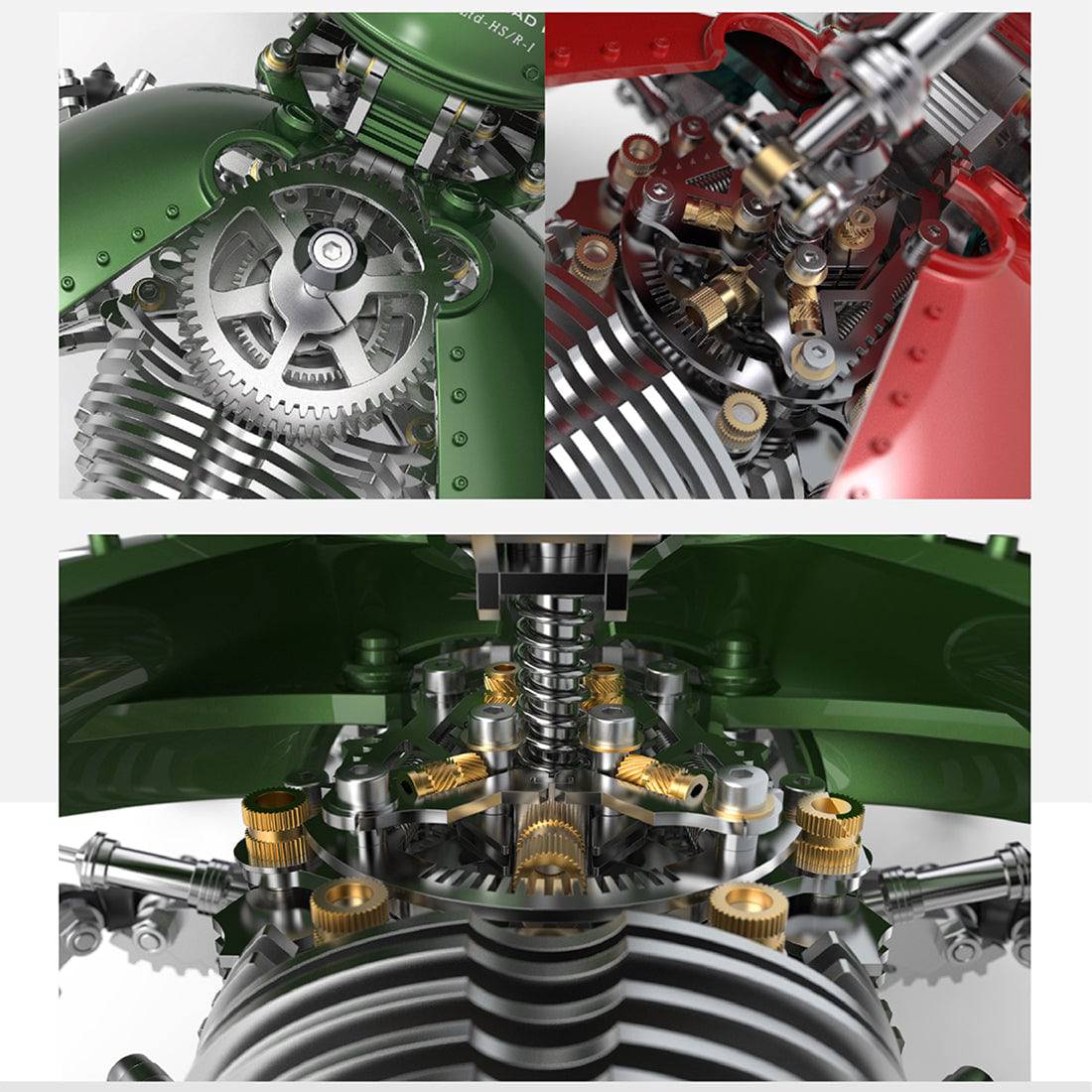 Adavanced 1014PCS+ Mechanical Green Dynastes Beetle 3D Metal DIY Assembly Kits Toys - stirlingkit