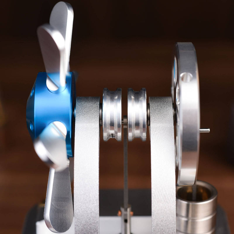 Air-Cooled Metal Vertical Stirling Engine with Flywheel Fan Model Education Toy - stirlingkit