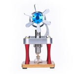 Air-Cooled Metal Vertical Stirling Engine with Flywheel Fan Model Education Toy - stirlingkit