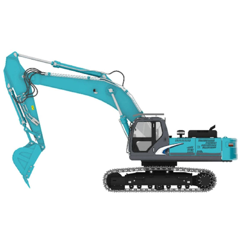 All-metal 1/14 2.4G 10CH Multi-Functional RC Hydraulic Excavator Engineering Navvy Construction Machinery Model Blue - stirlingkit
