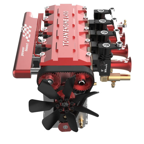 Assembled Toyan FS-L400 14cc Inline Four-cylinder Four-stroke Water-cooled Nitro Engine Model - RTR Version - stirlingkit