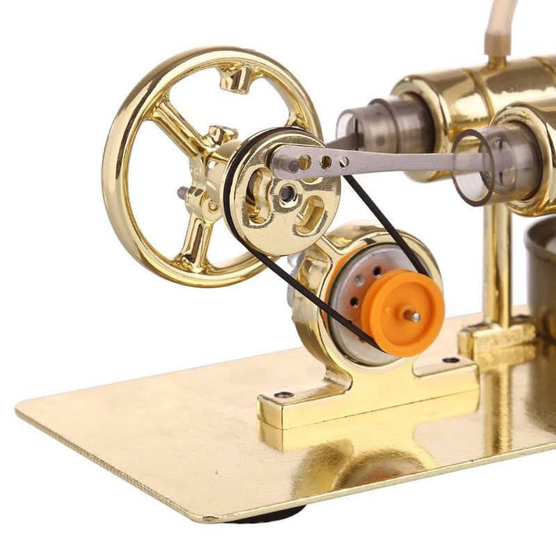 Assembly Single Cylinder Stirling Engine Generator DIY Model - Golden - stirlingkit