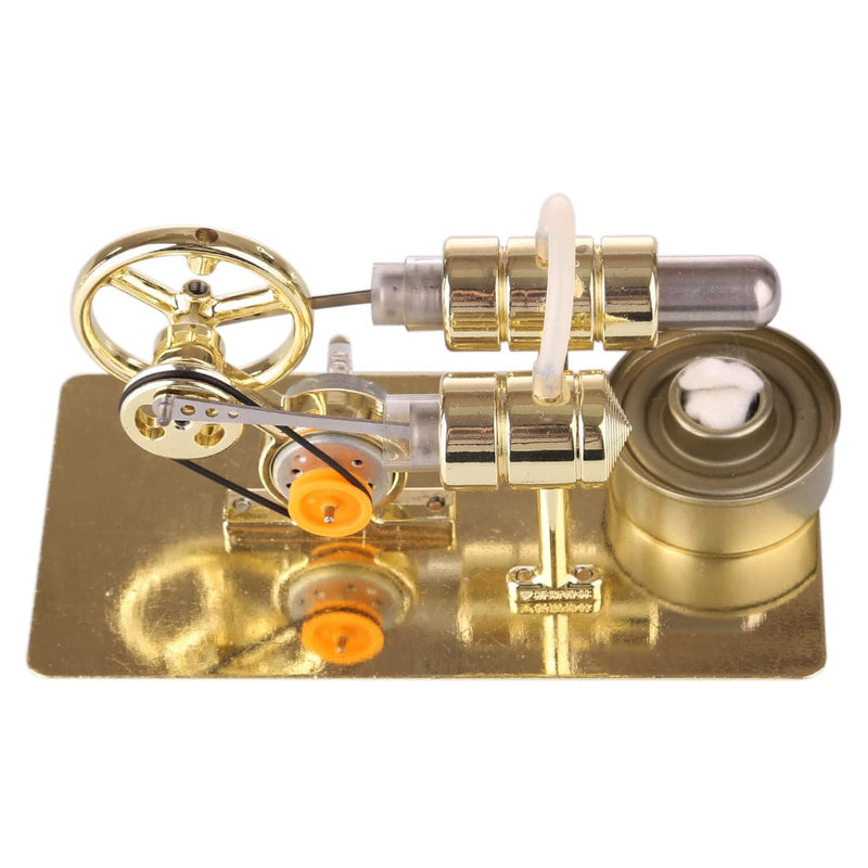 Assembly Single Cylinder Stirling Engine Generator DIY Model - Golden - stirlingkit