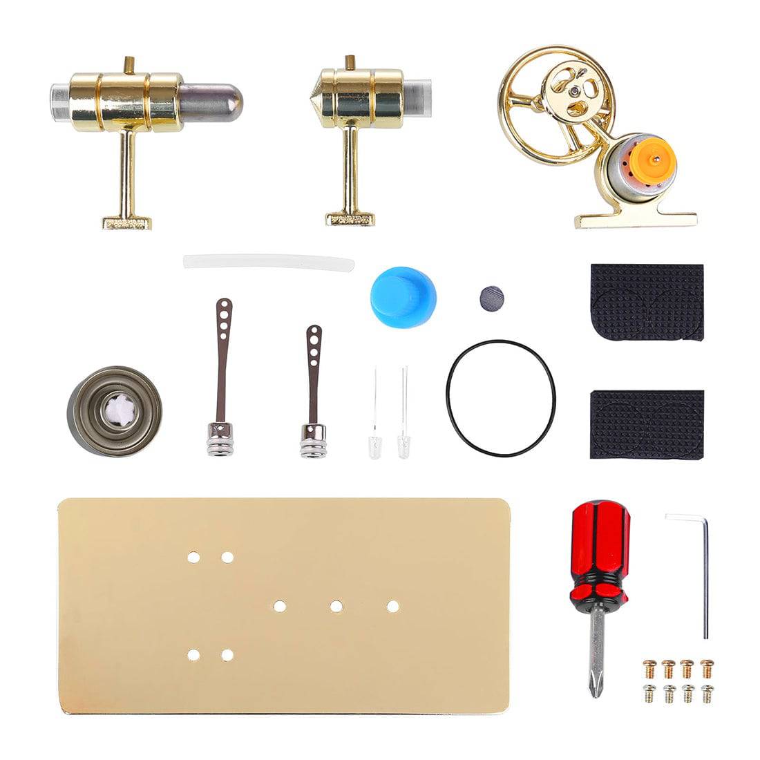 Assembly Single Cylinder Stirling Engine Generator DIY Model - Golden -  Stirlingkit