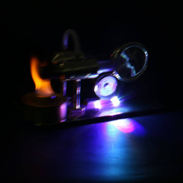 Assembly Single Cylinder Stirling Engine Generator DIY Model - Golden - stirlingkit