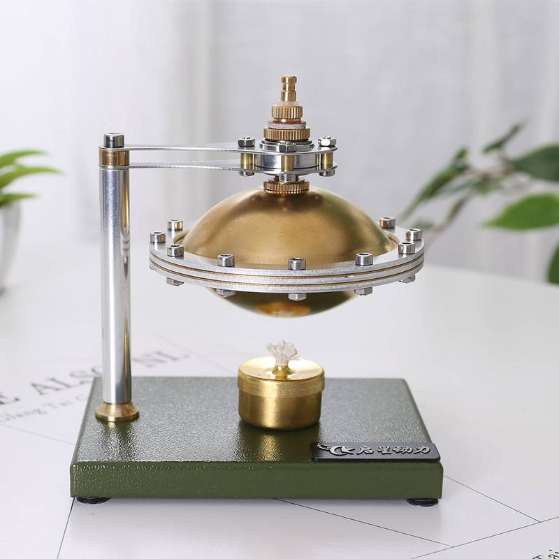 Assembly UFO Spin Suspension Hero's Steam Engine with Copper Boiler - stirlingkit