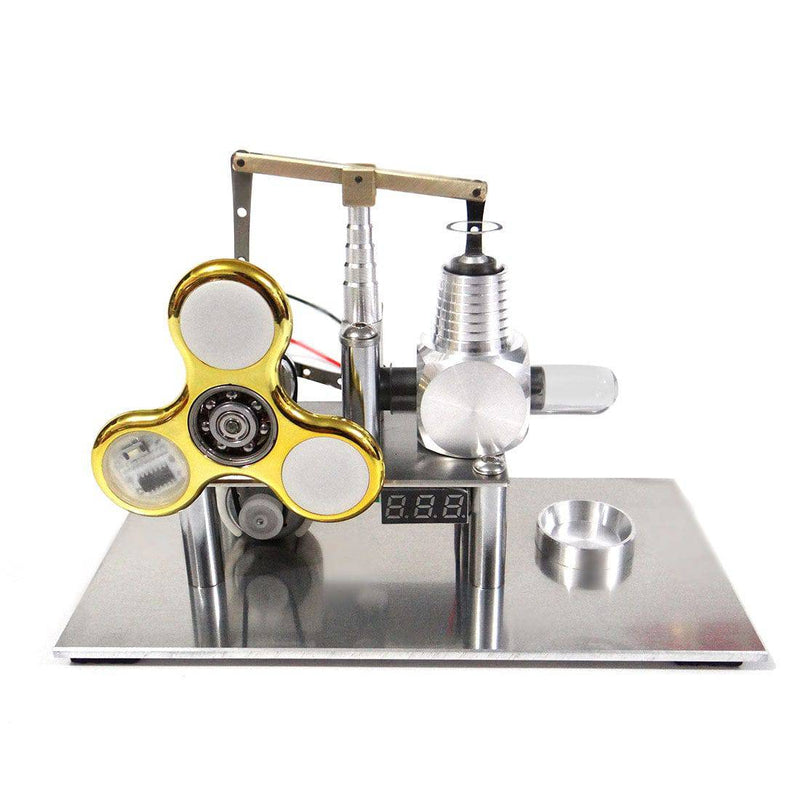 Balance Type Hot Air V2 Stirling Engine Generator with Luminous Gyroscope Bulb Experiment Toy - stirlingkit