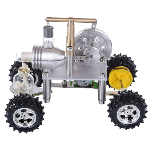 Balance Type Single Cylinder Hot Air Stirling Engine Powered Modified 4-Wheeled Car Model Physical Experiment Lab Toy - stirlingkit