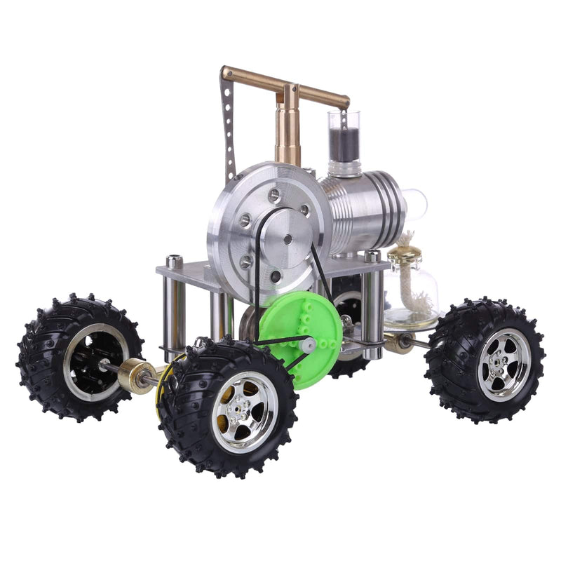 Balance Type Single Cylinder Hot Air Stirling Engine Powered Modified 4-Wheeled Car Model Physical Experiment Lab Toy - stirlingkit