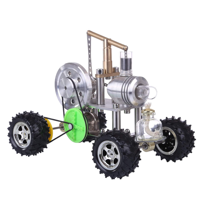 Balance Type Single Cylinder Hot Air Stirling Engine Powered Modified 4-Wheeled Car Model Physical Experiment Lab Toy - stirlingkit