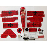 Balsa Wood RC Biplane Electric Trainer Fixed-wing Aircraft Assembly 770mm ARF - Red - stirlingkit