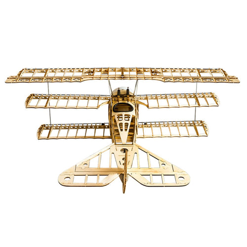 Balsa Wood Triplane Assembly Electric Fixed-wing Aircraft Trainer KIT 770mm - stirlingkit