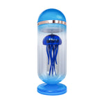 Blue Mechanical Capsule Jellyfish Model Artistic with Glass Cover - stirlingkit