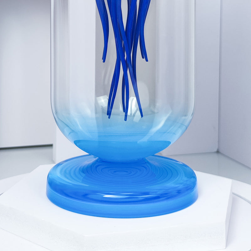 Blue Mechanical Capsule Jellyfish Model Artistic with Glass Cover - stirlingkit