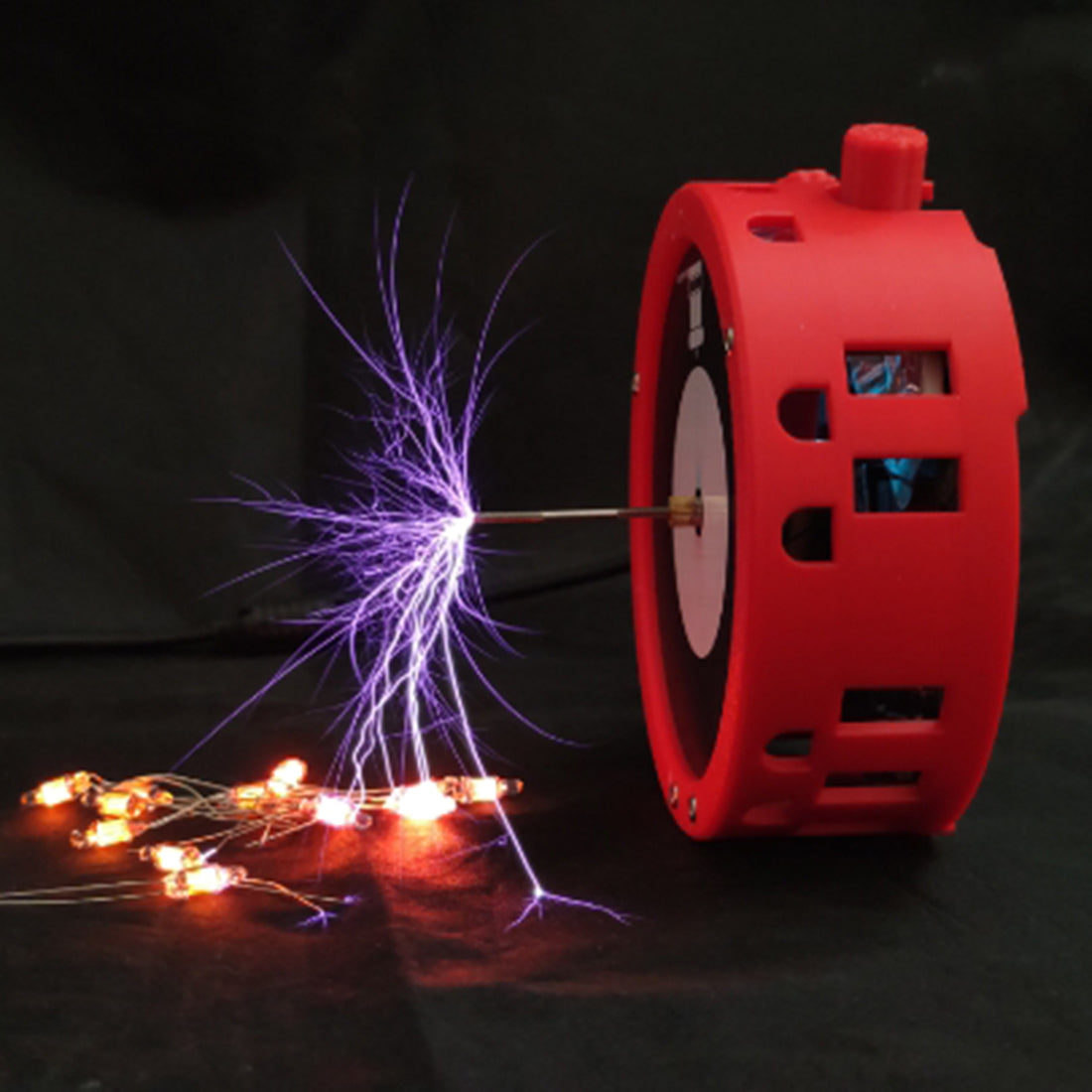 Bluetooth Mini SSTC Tesla Coil Musical Artificial Lightning -Red&Black - stirlingkit