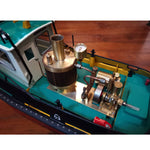 Brass Single-cylinder Mini Steam Engine Set with Gearbox Boiler for 50cm RC Ship - stirlingkit