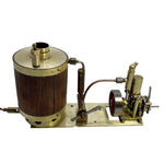 Brass Single-cylinder Mini Steam Engine Set with Gearbox Boiler for 50cm RC Ship - stirlingkit