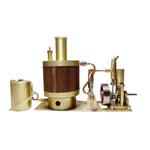 Brass Single-cylinder Mini Steam Engine Set with Gearbox Boiler for 50cm RC Ship - stirlingkit