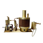 Brass Single-cylinder Mini Steam Engine Set with Gearbox Boiler for 50cm RC Ship - stirlingkit