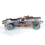 Bullet-shaped Steam Car Classic Vehicle Model Kit with V4 Steam Engine Gearbox Boiler Handmade - stirlingkit