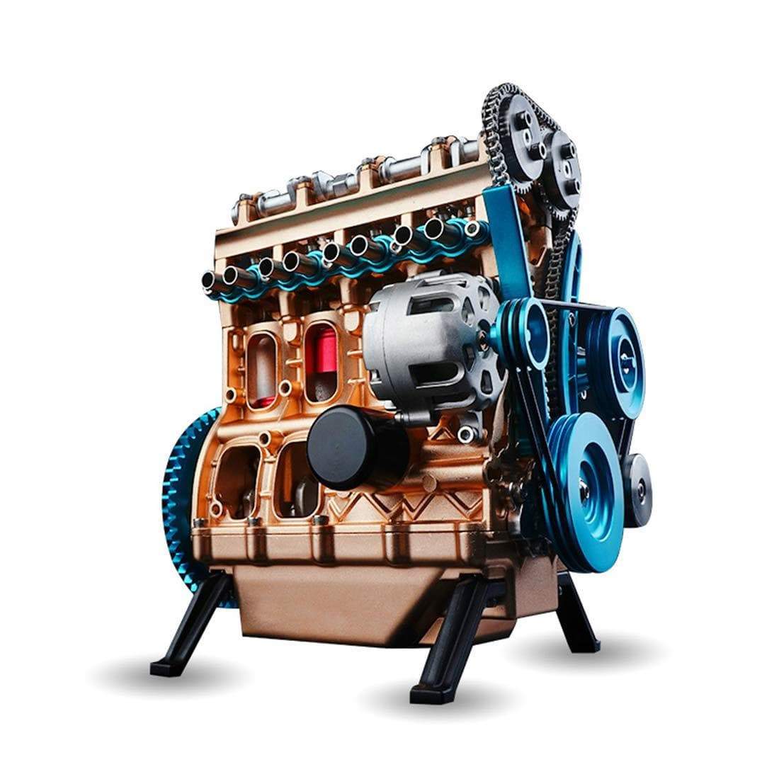 V4 Car Engine Model Full Metal Assembling Four-cylinder Building Kits ...