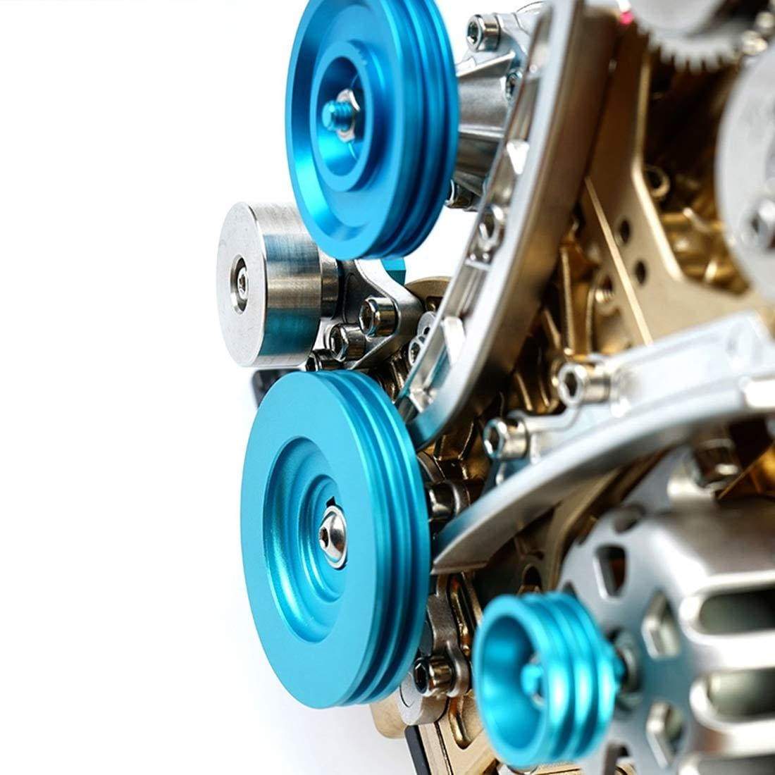 V4 Car Engine Model Full Metal Assembling Four-cylinder Building Kits for Researching Industry Studying/Toy/Gift - stirlingkit
