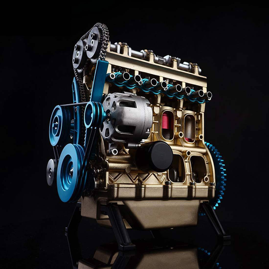 V4 Car Engine Model Full Metal Assembling Four-cylinder Building Kits ...