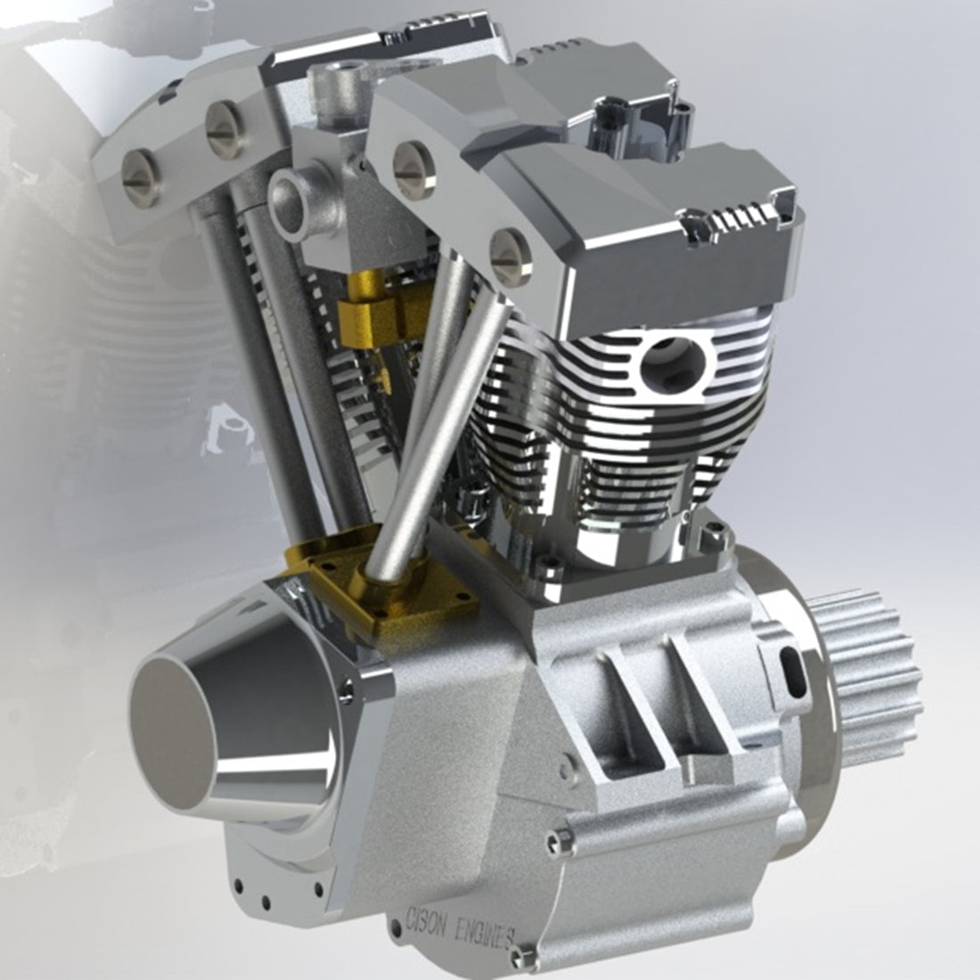 CISON FG-VT157 15.7cc Miniature V-Twin Motorcycle Engine OHV 4 Stroke Air-cooled Gasoline Engine Model Pre-order - stirlingkit