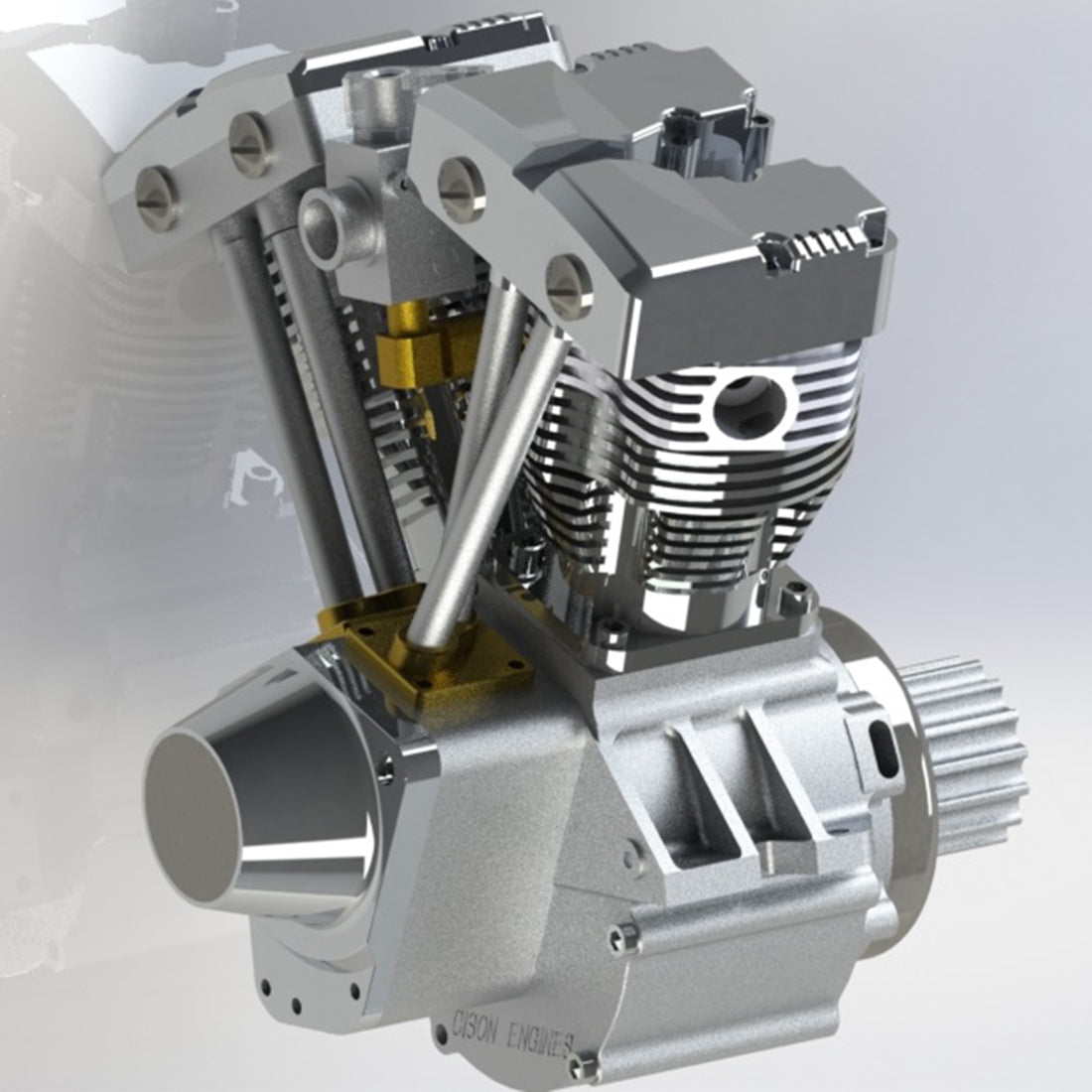CISON FG-VT157 15.7cc Miniature V-Twin Motorcycle Engine OHV 4 Stroke ...