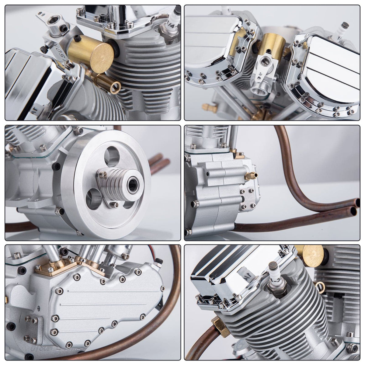 CISON FG-VT9 9cc V-twin V2 Engine Four-stroke Air-cooled Motorcycle RC Gasoline Engine - stirlingkit