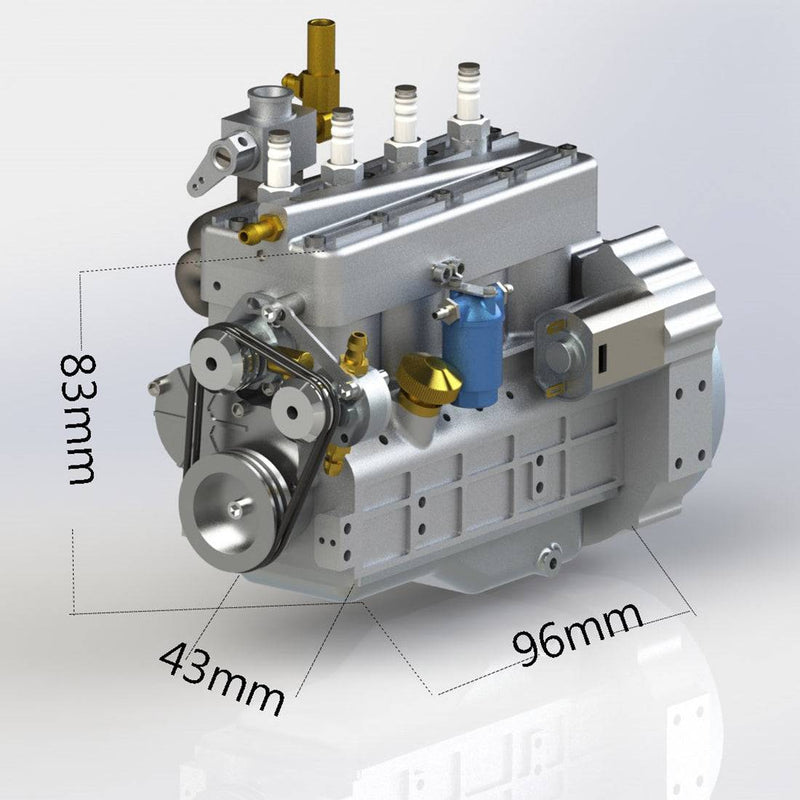 CISON FL4-175 Flathead Inline 4 Cylinder Four Stroke 9,000rpm RC Water-cooled Gasoline Engine 17.5cc - stirlingkit