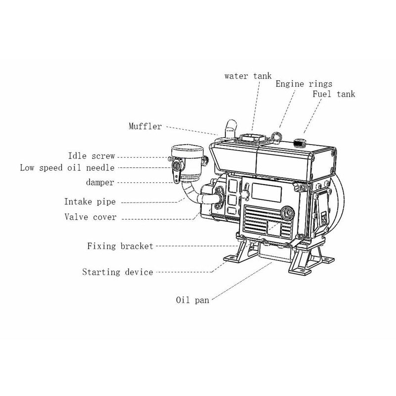Simulation Diesel Engine 4 Stroke Single Cylinder Gasoline Evaporative Cooling ICE Engine Model 8000rpm - stirlingkit