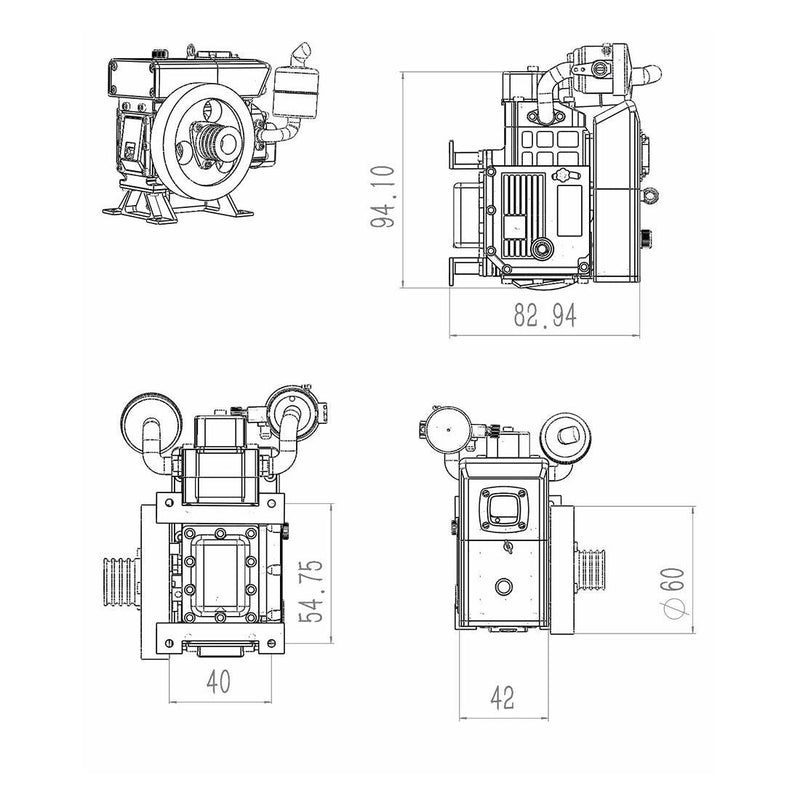 CISON-L100 Simulation Tractor Diesel Engine 4 Stroke Single Cylinder Gasoline Evaporative Cooling ICE Engine Model 8000rpm - stirlingkit