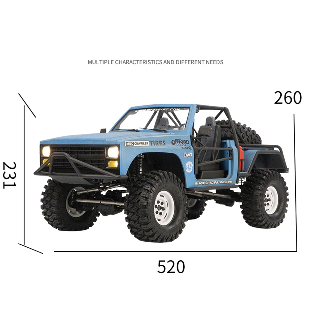 CROSSRC XT4 1/10 2.4G RC Electric Off-road Crawler Aseembly Model Kit Version - stirlingkit