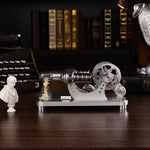 Custom 2 Cylinders Hot Air Stirling Engine Model Generator with Voltage Meter & LED Lamp Bead - stirlingkit