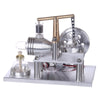 Custom Balance Type Hot Air Single Cylinder Stirling Engine Generator Model with  LED Bulb & Voltage Digital Display Meter - stirlingkit