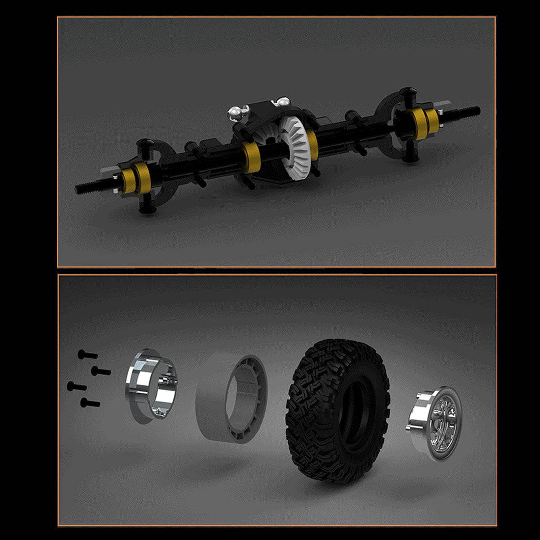 D1RC 1/18 2.4G 4WD Mini RC Rock Crawler Off-road Vehicle Model Pickup ...