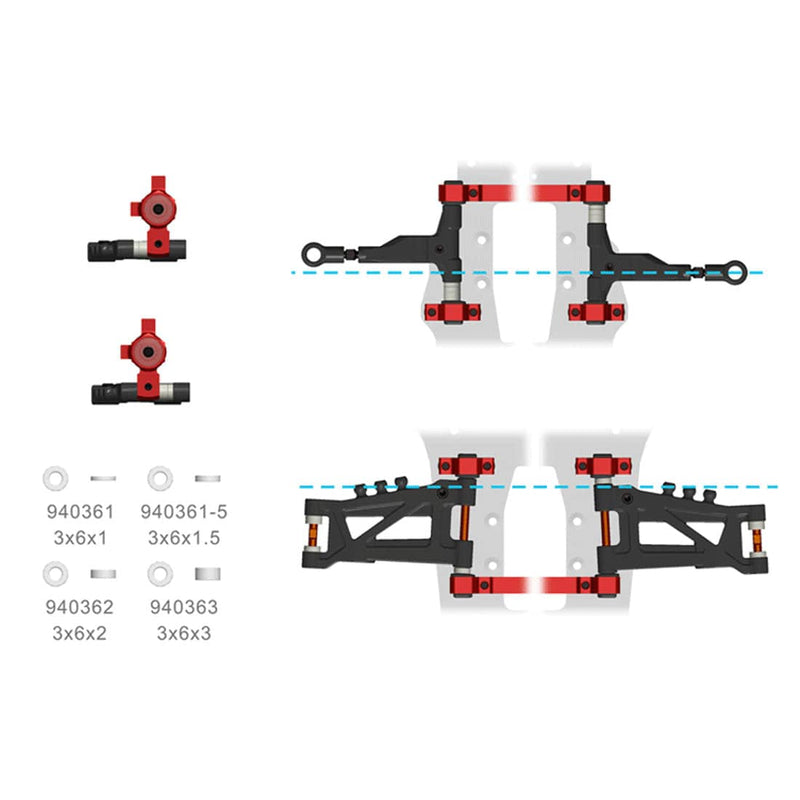 D1RC DRR-02 RC Electric Drift Model Fiber Car Frame - stirlingkit