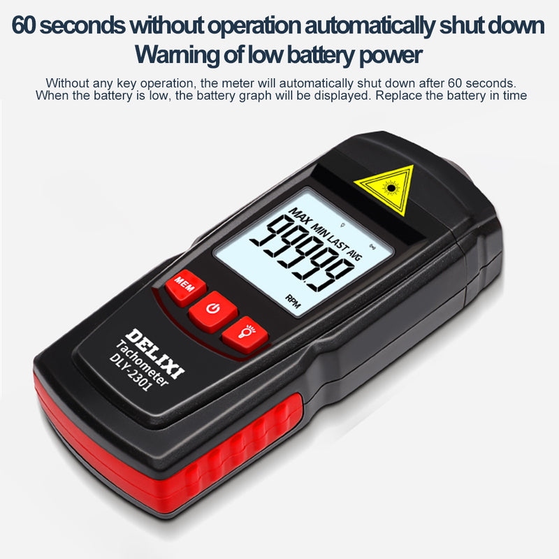 Digital Tachometer Tester Noncontact Laser Photo Sensor for Model Engine with 2.5 to 99,999 RPM Accuracy - stirlingkit