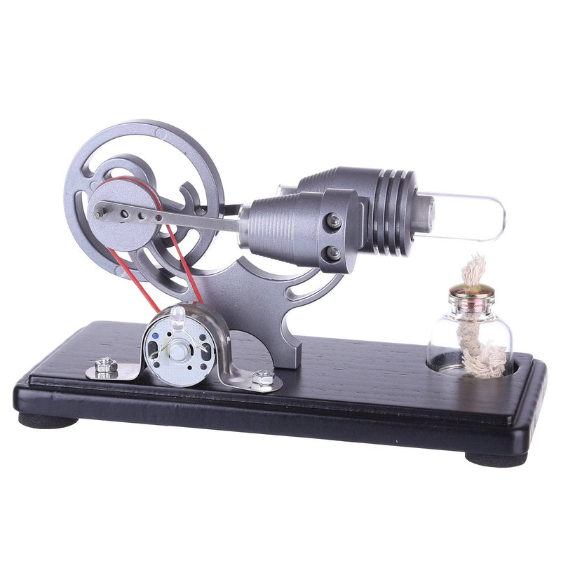 DIY γ-shape Assembly  Retro Stirling Engine Kit Generator Sterling Model with LED Light Science Educational Toy - stirlingkit