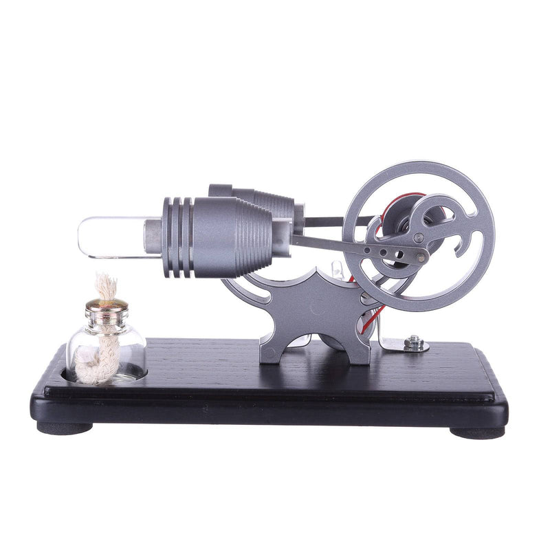 DIY γ-shape Assembly  Retro Stirling Engine Kit Generator Sterling Model with LED Light Science Educational Toy - stirlingkit