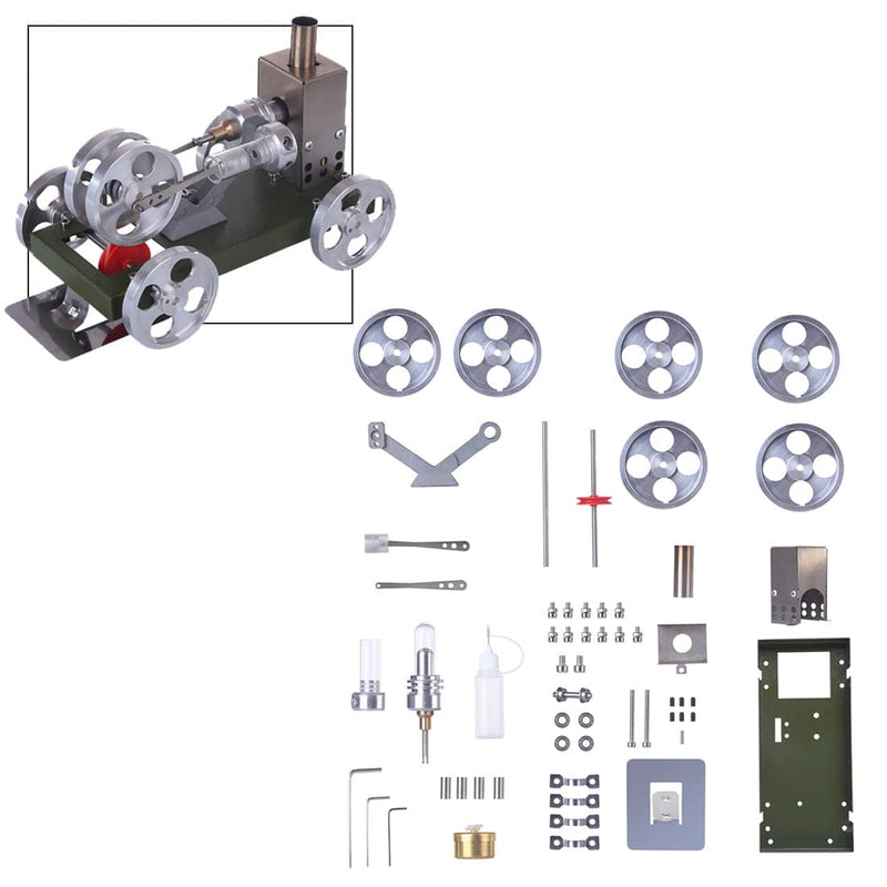 Assembly Stirling Engine Car DIY Model Trolley Vehicle Set Toy - stirlingkit