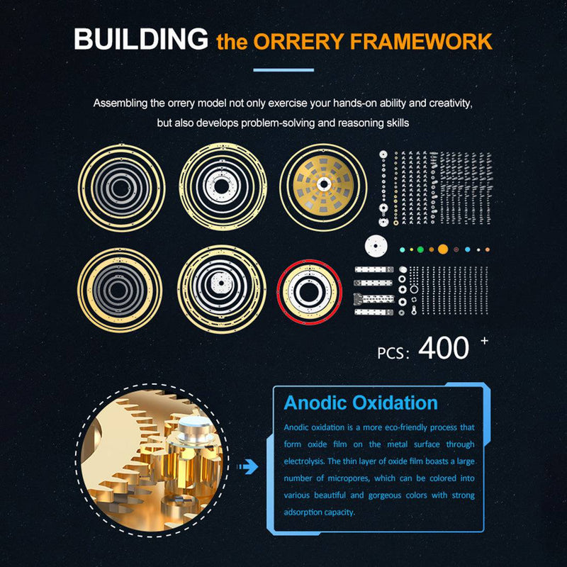 DIY Electric Eight Planet Obiting Orrery Solar System Working Model KITS Pre-order - stirlingkit