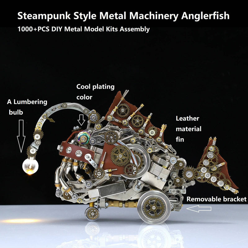 DIY Steampunk Style Metal Anglefish Model Kits 1000Pcs+ - stirlingkit
