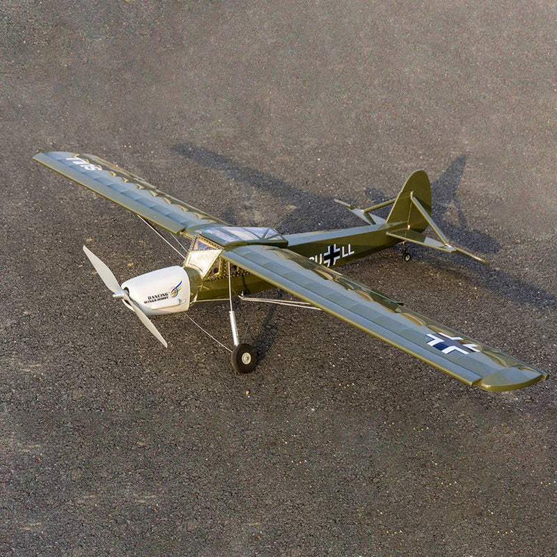 DW HOBBY Fi156 Army Green 1/9 1600mm Wingspan ARF RC Airplane Balsa Wood Airplane - stirlingkit