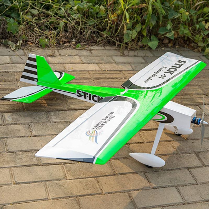 DWHOBBY STICK 14 1400mm Wingspan Electric Balsa Wood Airplane Trainer Plane ARF TCG1401 - Green - stirlingkit